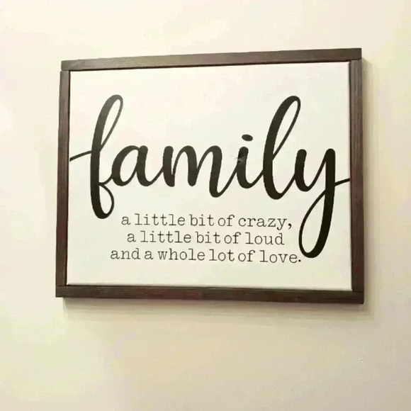 Family canvas sign framed bought from Etsy. White with black writing. - Picture 3 of 6